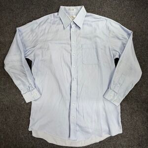 ENRO Non Iron Oxford Dress Shirt Light Blue Classic Fit Button Up Men 17 Tall